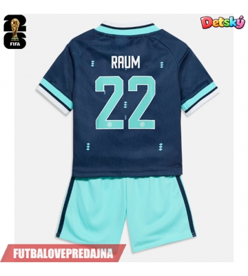 Lacne Dětský Futbalové dres Nemecko David Raum #22 MS 2026 Krátky Rukáv - Preč (+ trenírky)